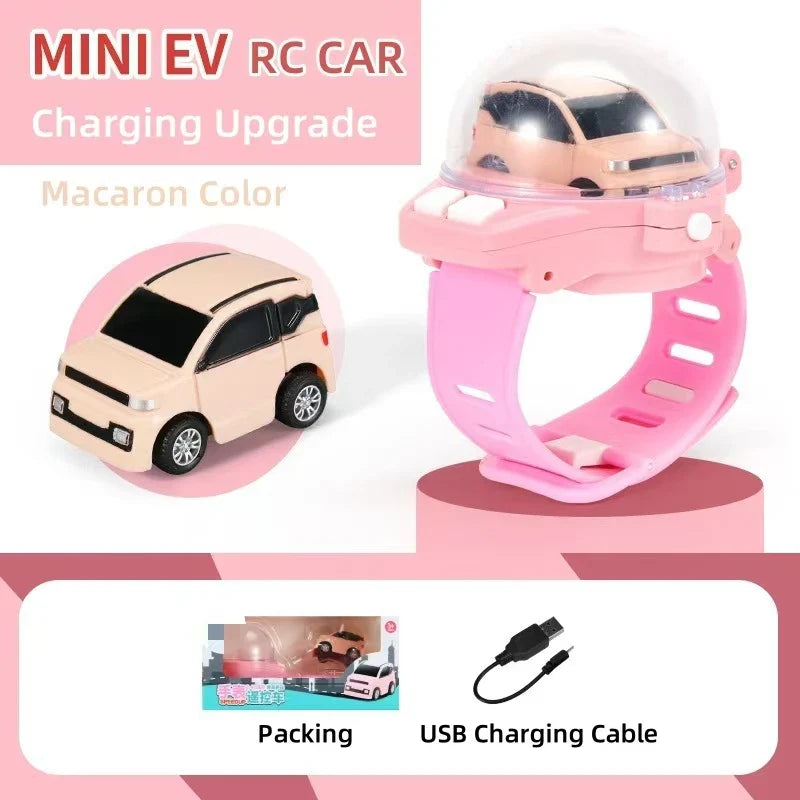 HKM-891283 Mini Watch Remote Control Car for Kids - USB Charging, Indoor/Outdoor Fun, Multi-Function Toy
