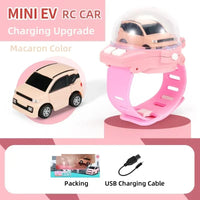 HKM-891283 Mini Watch Remote Control Car for Kids - USB Charging, Indoor/Outdoor Fun, Multi-Function Toy