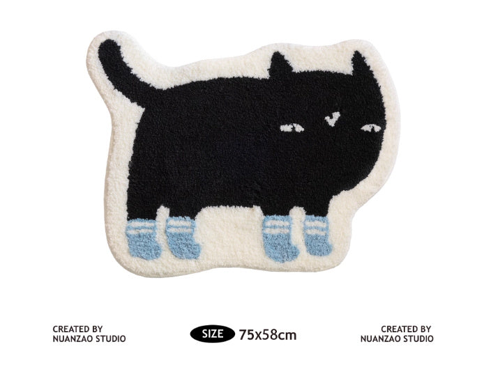 HKM-891347 Cute Cat Non-slip Absorbent Cartoon Carpet in Various Sizes