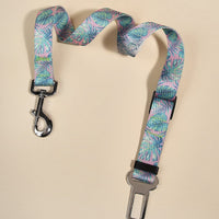 HKM-891411 Nylon Printed Pet Car Seat Belt with Hand Holding Rope for Dogs and Cats