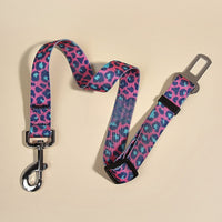 HKM-891411 Nylon Printed Pet Car Seat Belt with Hand Holding Rope for Dogs and Cats
