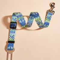 HKM-891411 Nylon Printed Pet Car Seat Belt with Hand Holding Rope for Dogs and Cats