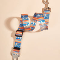 HKM-891411 Nylon Printed Pet Car Seat Belt with Hand Holding Rope for Dogs and Cats