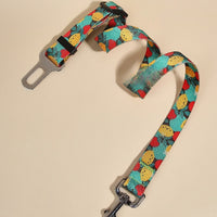 HKM-891411 Nylon Printed Pet Car Seat Belt with Hand Holding Rope for Dogs and Cats