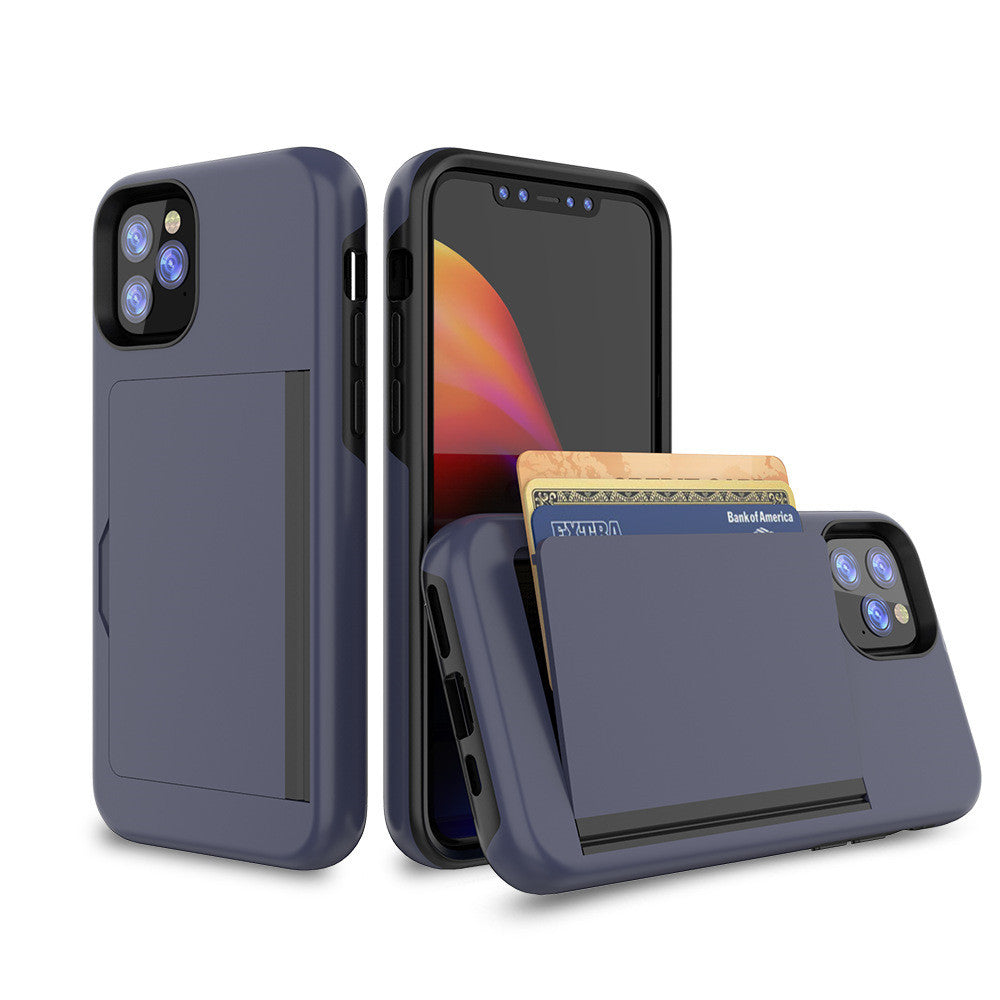 HKM-891539 Candy Color Silicone Card Case for Apple Devices - Fashionable Wallet Style with Clamshell Insert