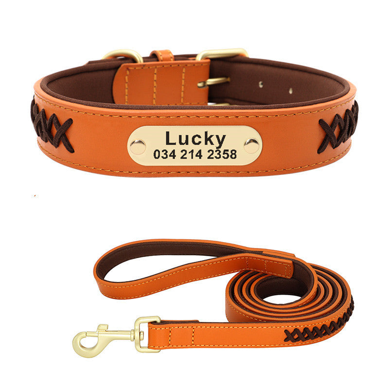 HKM-891795 Multicolor Adjustable PU Leather Dog Collar for Medium and Large Dogs