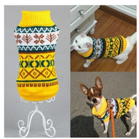 HKM-891859 Cozy Acrylic Dog Sweater in Yellow, Black, Gray, and Red for All Sizes