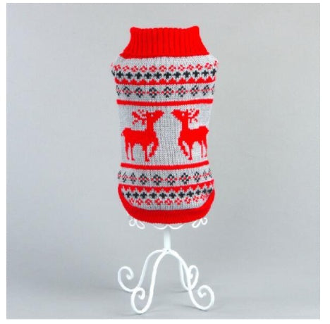HKM-891859 Cozy Acrylic Dog Sweater in Yellow, Black, Gray, and Red for All Sizes