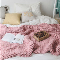 HKM-891859 Sofa Lunch Break Knitted Office Nap Blanket - Soft Acrylic, Casual Use, 130x160cm, Multi-Color Options