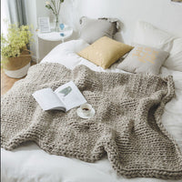 HKM-891859 Sofa Lunch Break Knitted Office Nap Blanket - Soft Acrylic, Casual Use, 130x160cm, Multi-Color Options
