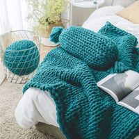 HKM-891859 Sofa Lunch Break Knitted Office Nap Blanket - Soft Acrylic, Casual Use, 130x160cm, Multi-Color Options