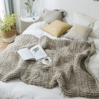 HKM-891859 Sofa Lunch Break Knitted Office Nap Blanket - Soft Acrylic, Casual Use, 130x160cm, Multi-Color Options