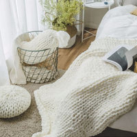 HKM-891859 Sofa Lunch Break Knitted Office Nap Blanket - Soft Acrylic, Casual Use, 130x160cm, Multi-Color Options