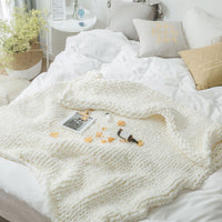 HKM-891859 Sofa Lunch Break Knitted Office Nap Blanket - Soft Acrylic, Casual Use, 130x160cm, Multi-Color Options