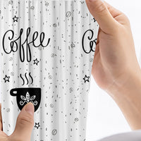 HKM-891987 Black and White Cartoon Coffee Painting Digital Print Curtain Set - Available in Various Sizes