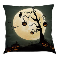 HKM-891987 Halloween Cotton Linen Cushion Cover - 45x45 Super Soft Pillowcase in Festive Colors