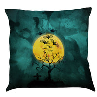 HKM-891987 Halloween Cotton Linen Cushion Cover - 45x45 Super Soft Pillowcase in Festive Colors