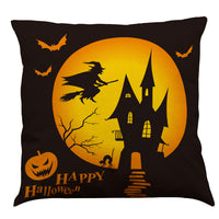HKM-891987 Halloween Cotton Linen Cushion Cover - 45x45 Super Soft Pillowcase in Festive Colors