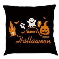 HKM-891987 Halloween Cotton Linen Cushion Cover - 45x45 Super Soft Pillowcase in Festive Colors