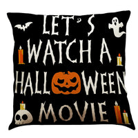 HKM-891987 Halloween Cotton Linen Cushion Cover - 45x45 Super Soft Pillowcase in Festive Colors
