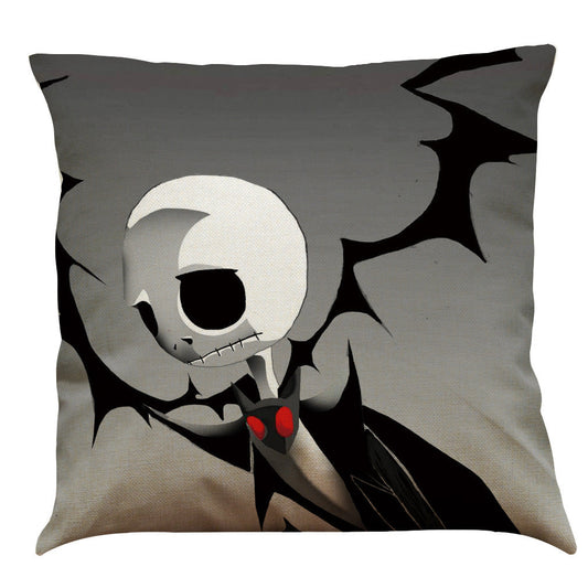 HKM-891987 Halloween Cotton Linen Cushion Cover - 45x45 Super Soft Pillowcase in Festive Colors
