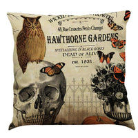 HKM-891987 Halloween Cotton Linen Cushion Cover - 45x45 Super Soft Pillowcase in Festive Colors