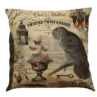 HKM-891987 Halloween Cotton Linen Cushion Cover - 45x45 Super Soft Pillowcase in Festive Colors