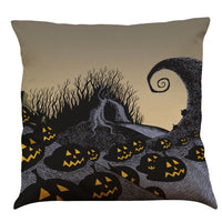 HKM-891987 Halloween Cotton Linen Cushion Cover - 45x45 Super Soft Pillowcase in Festive Colors