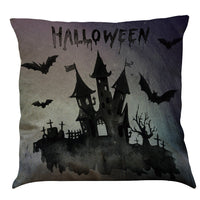 HKM-891987 Halloween Cotton Linen Cushion Cover - 45x45 Super Soft Pillowcase in Festive Colors
