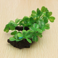 HKM-892115 Aquatic Plant Simulation Decoration for Fish Tanks – Shamrock Clover, Sunken Wood, and Elliptical Leaves