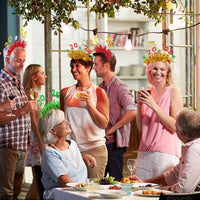 HKM-892243 Festive 5-Pack Christmas Headbands with Glitter Tinsel for Holiday Party Celebrations