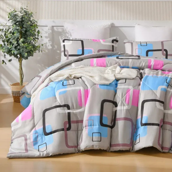 HKM-892435 3-Piece Queen Duvet Cover Set with 2 Pillowcases in Versatile Styles