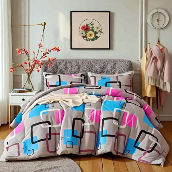 HKM-892435 3-Piece Queen Duvet Cover Set with 2 Pillowcases in Versatile Styles