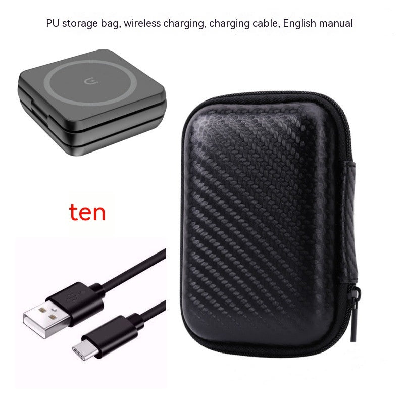 HKM-892499 Folding 3-in-1 Magnetic Wireless Charger Stand for Qi-Enabled Devices