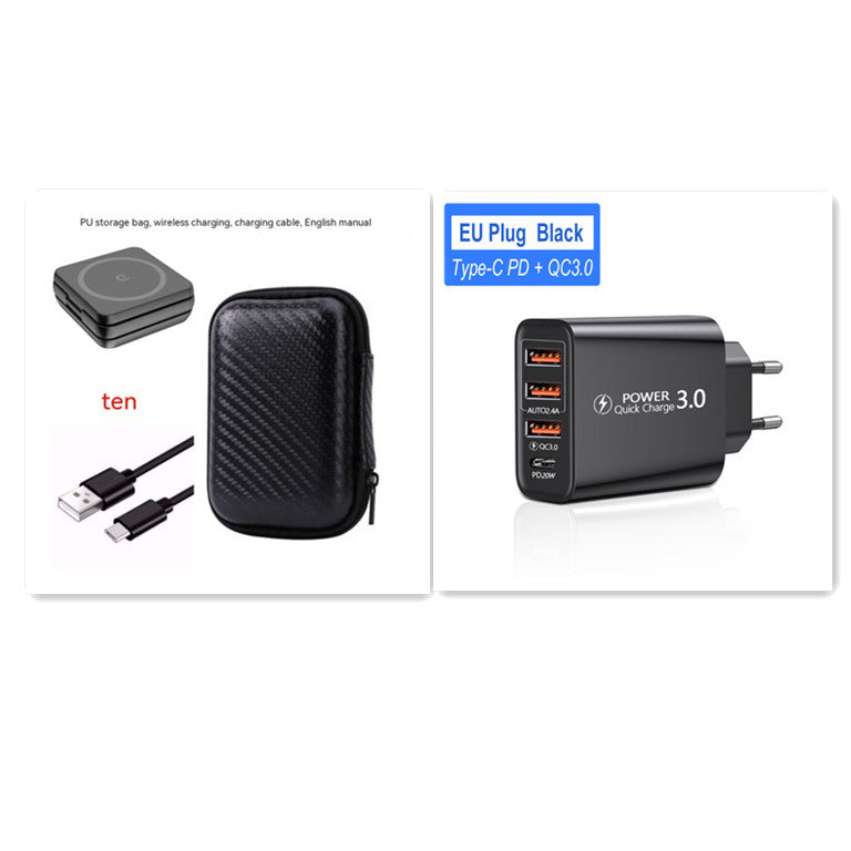 HKM-892499 Folding 3-in-1 Magnetic Wireless Charger Stand for Qi-Enabled Devices