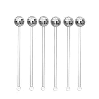 HKM-892563 Disco Cocktail Muddler Set - 12 Silver Plastic Stirring Sticks for Festivals and Celebrations