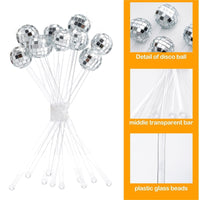 HKM-892563 Disco Cocktail Muddler Set - 12 Silver Plastic Stirring Sticks for Festivals and Celebrations