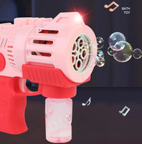 HKM-892691 Electric Automatic Bubble Machine with Color Light for Kids Outdoor Fun