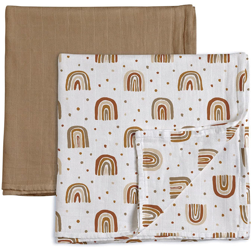 HKM-892755 Soft Bamboo Fiber Baby Gauze Bath Towel - 120x120cm for Infants and Young Children (1-3 Years)