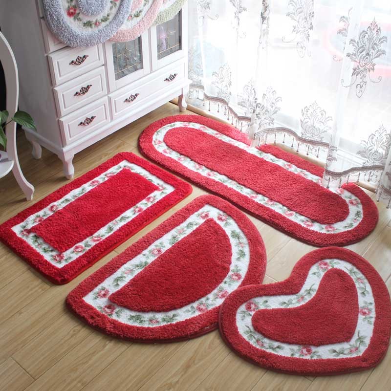 HKM-892819 Bathroom Door Mat - Soft Polyester Fiber Household Mat for Comfort and Cleanliness