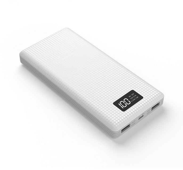 HKM-892819 Mini Slim Charging Case - White & Black, Durable Acrylic and ABS, Compact Design