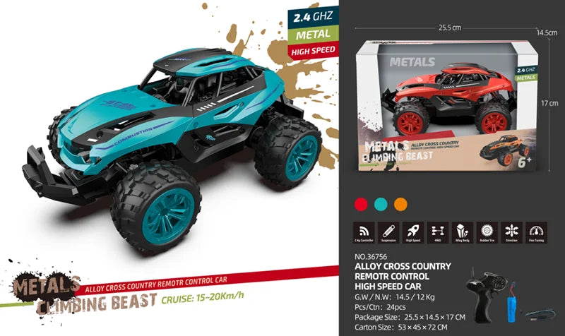 HKM-893011 1:18 Remote Control Off-road Climbing Car Toy for Boys, High Speed Electric Vehicle