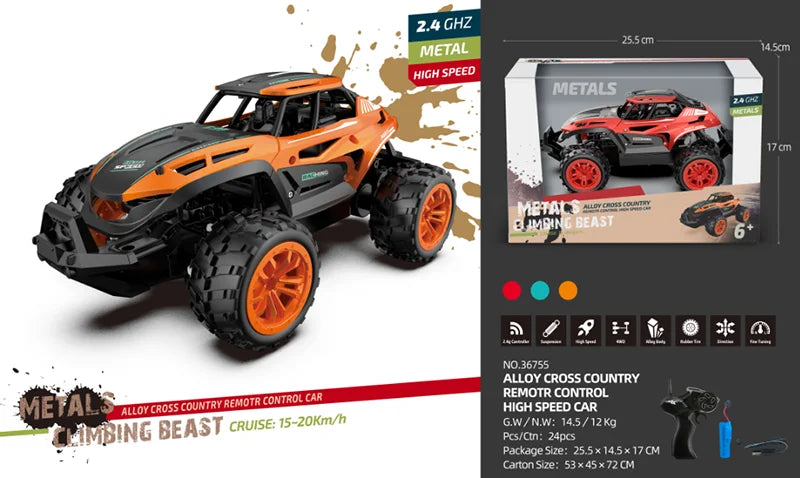 HKM-893011 1:18 Remote Control Off-road Climbing Car Toy for Boys, High Speed Electric Vehicle