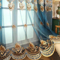 HKM-893139 Double-Sided Chenille Velvet Embroidered European Curtain - 2.7M Length