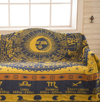 HKM-893139 Multi-Purpose Sofa Blanket in Constellation Design - Cotton Covers for Various Sofa Sizes and Uses