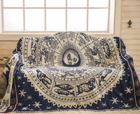 HKM-893139 Multi-Purpose Sofa Blanket in Constellation Design - Cotton Covers for Various Sofa Sizes and Uses