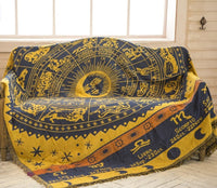 HKM-893139 Multi-Purpose Sofa Blanket in Constellation Design - Cotton Covers for Various Sofa Sizes and Uses