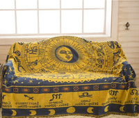 HKM-893139 Multi-Purpose Sofa Blanket in Constellation Design - Cotton Covers for Various Sofa Sizes and Uses
