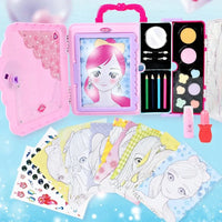 HKM-893267 Pretend Play Makeup Set for Girls - Non-Toxic Cosmetic Toys with Drawing Board and Storage Box