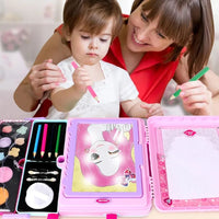 HKM-893267 Pretend Play Makeup Set for Girls - Non-Toxic Cosmetic Toys with Drawing Board and Storage Box